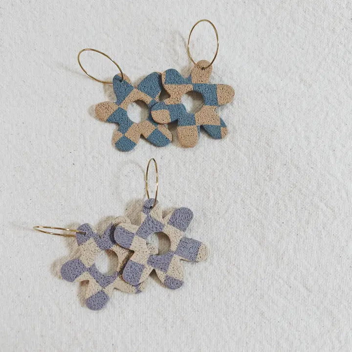 Daisy Checkered Earrings