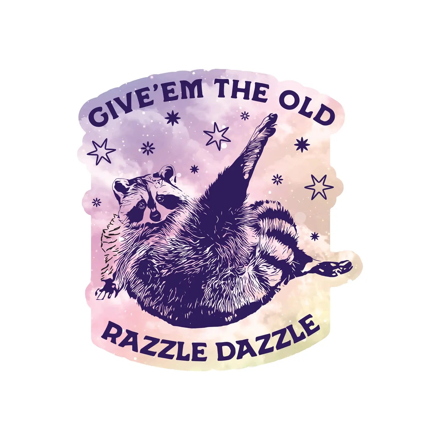 Razzle Dazzle Raccoon Sticker