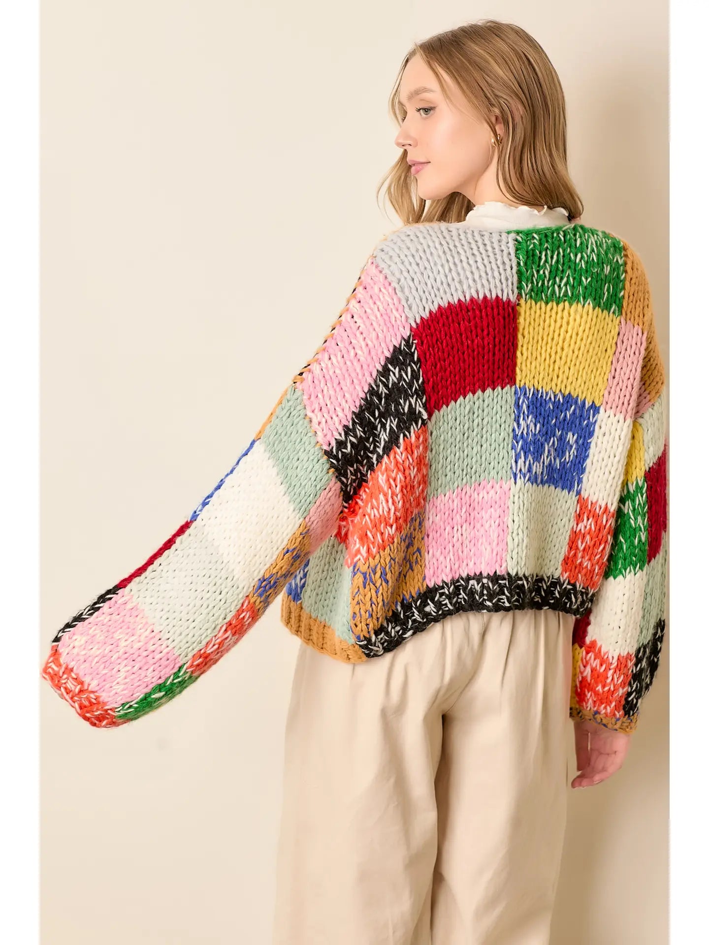 Colorblock Sweater Cardigan