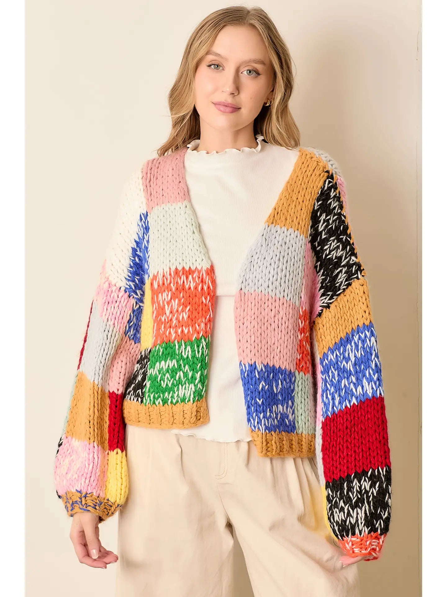 Colorblock Sweater Cardigan