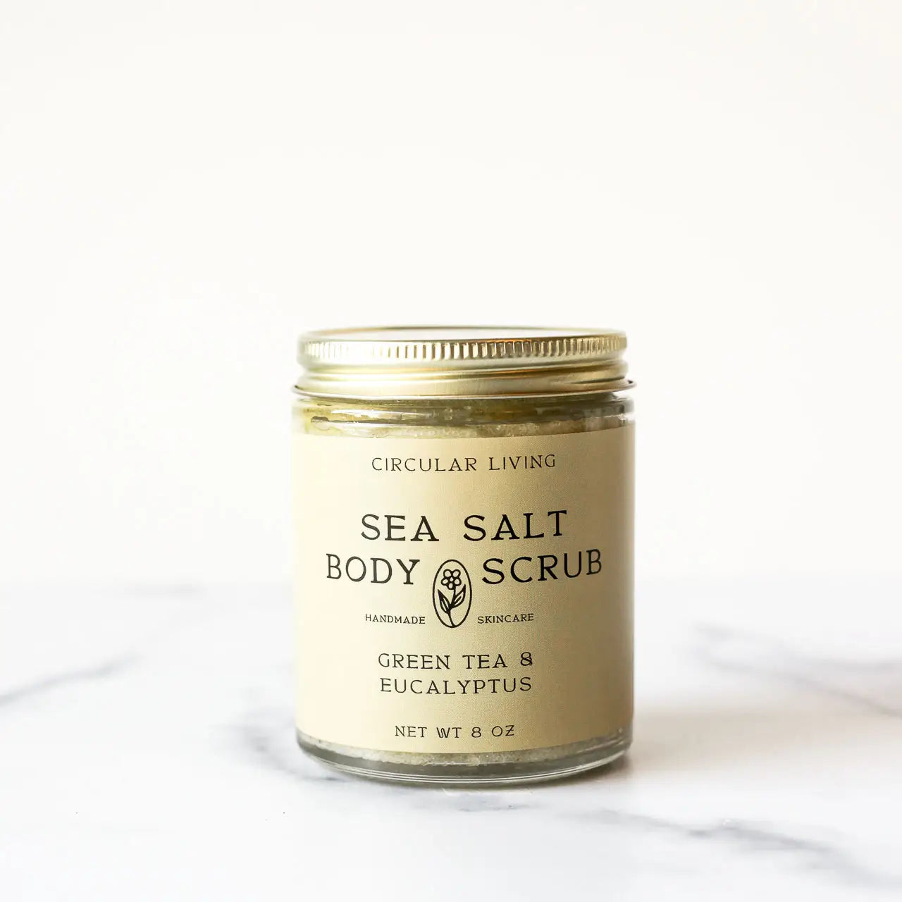 Sea Salt Body Scrub, Green Tea & Eucalyptus