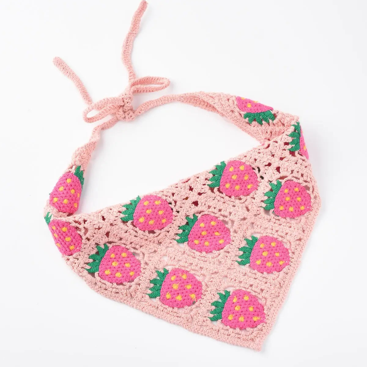 Woven Strawberry Hairband - peach