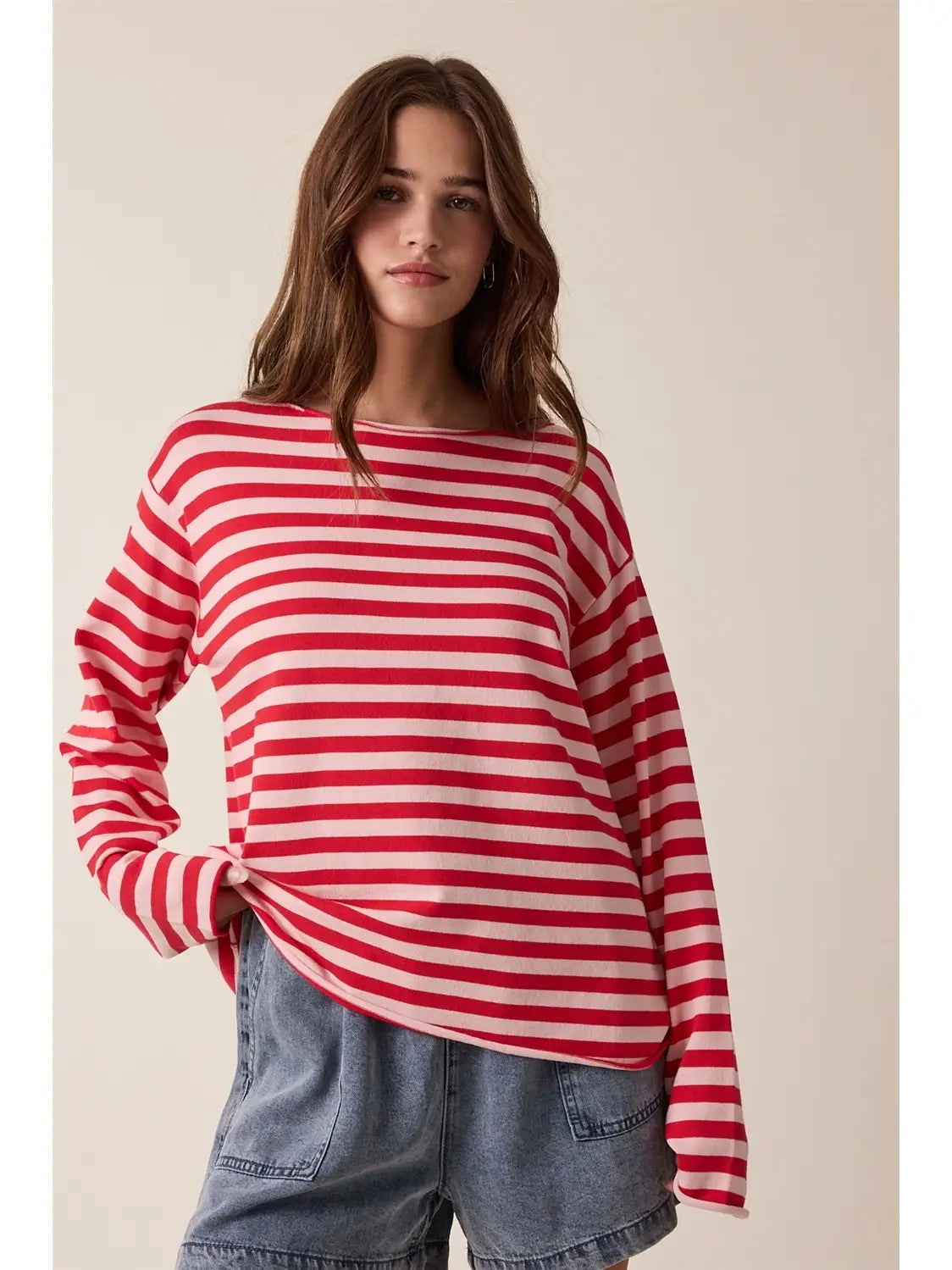 Striped Boat Neck Sweater