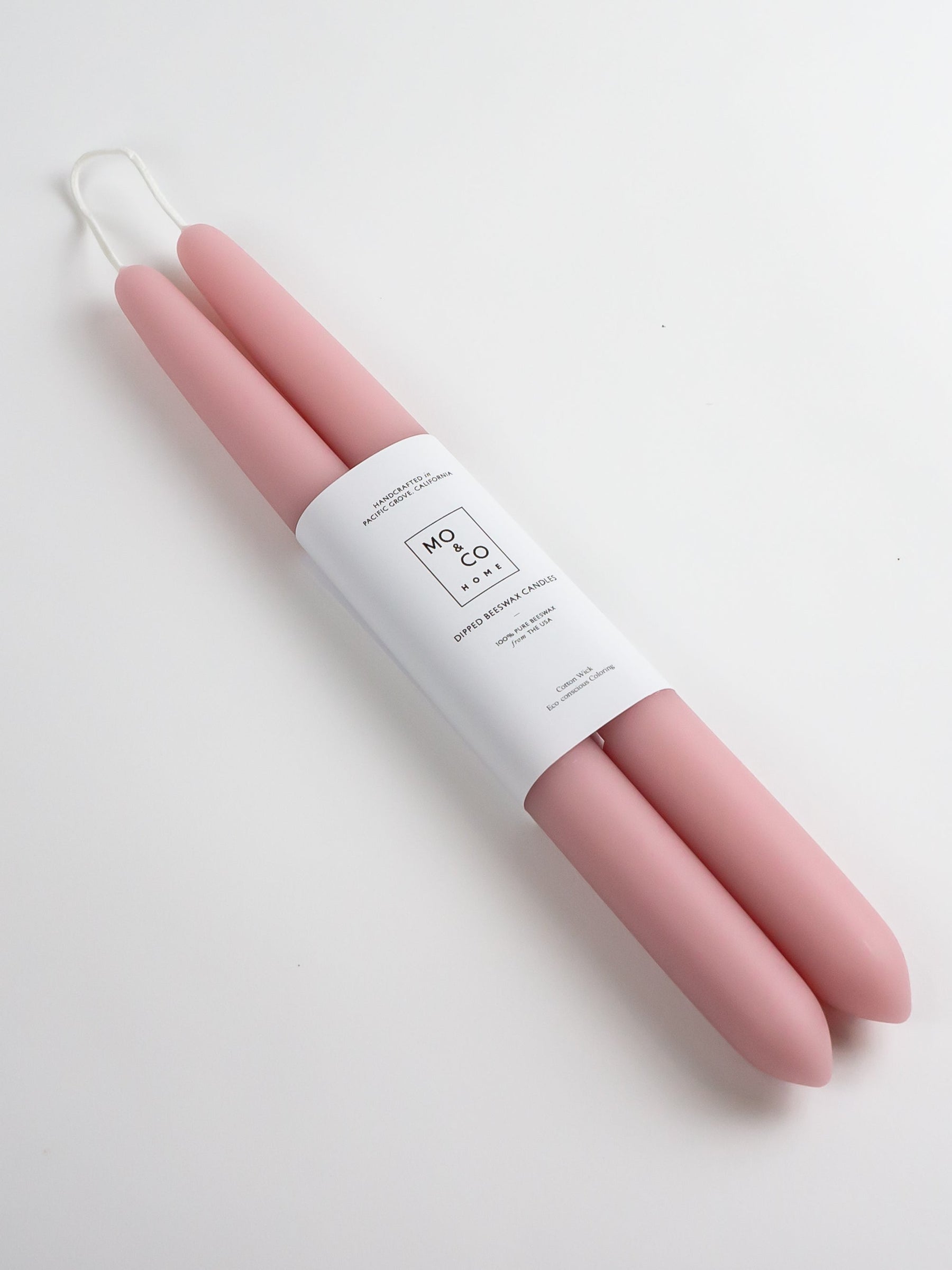 Peony Dipped Beeswax Taper Candles