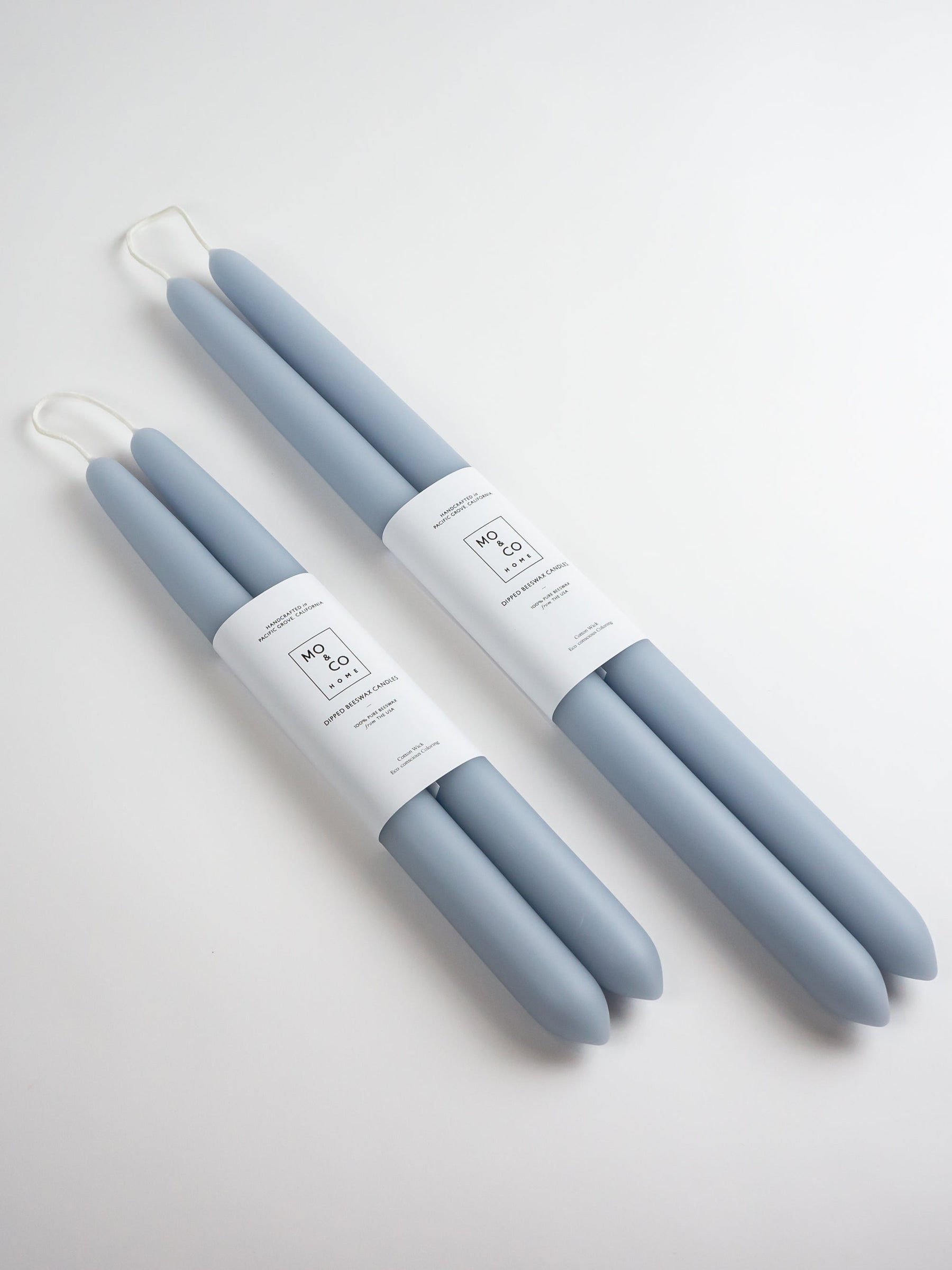 Bluebell Dipped Beeswax Taper Candles