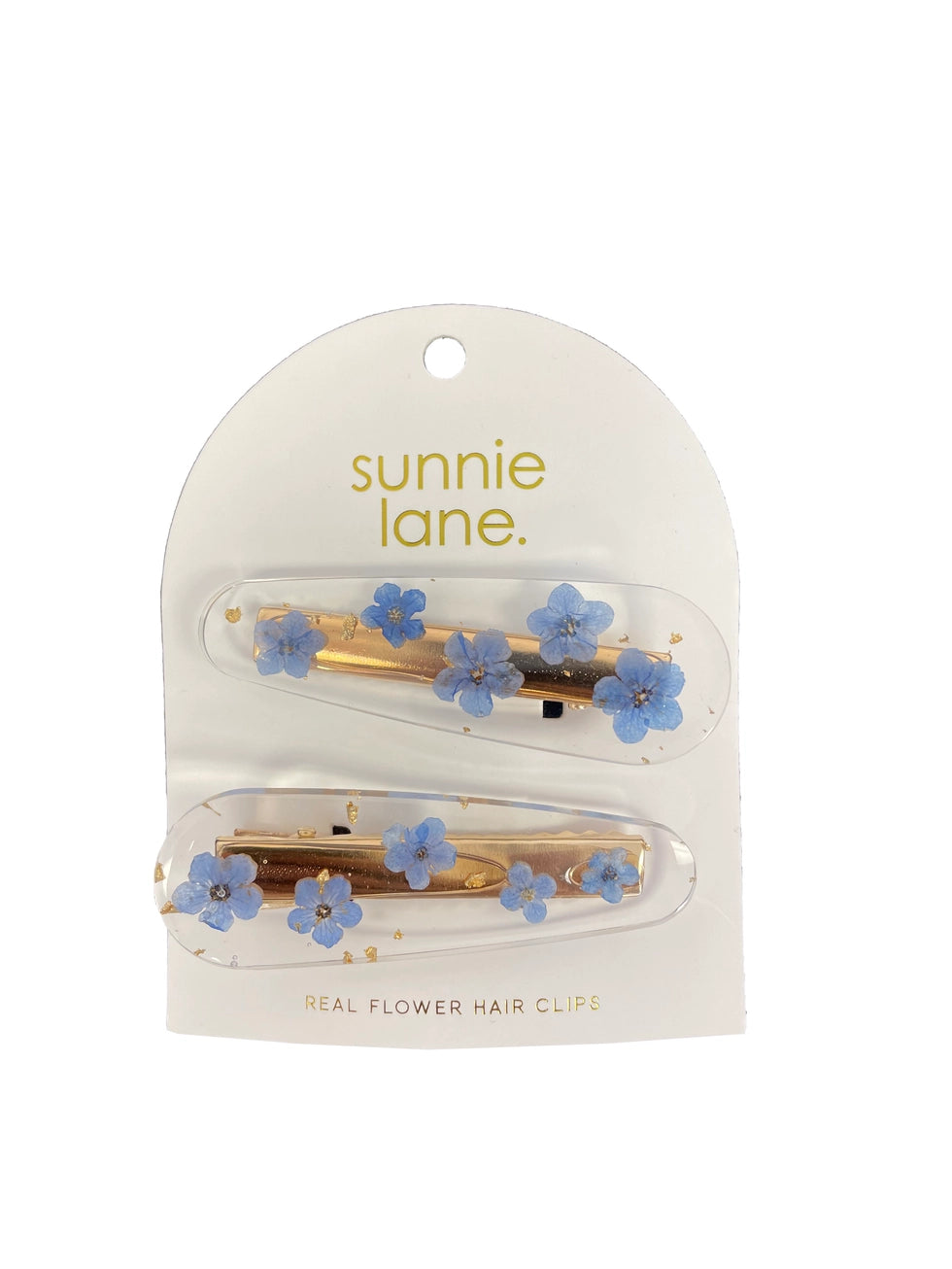 Flower Hair Clip Duo - Real Pressed Flowers Forget Me Not