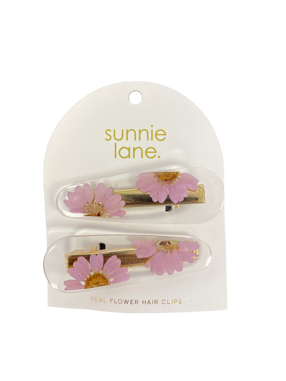 Flower Hair Clip Duo - Real Pressed Flowers Lavender Daisy