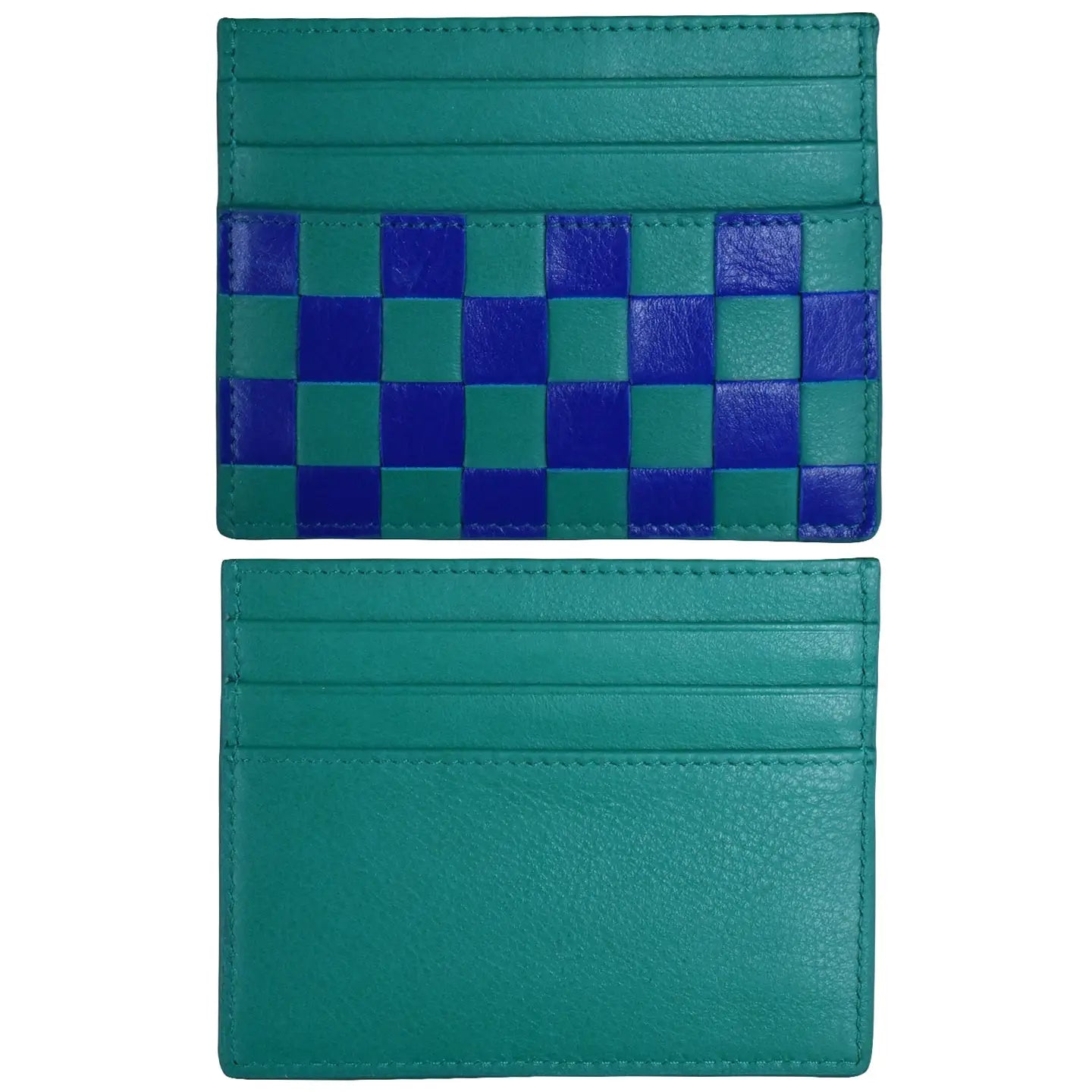 Checkerboard Card Case Teal