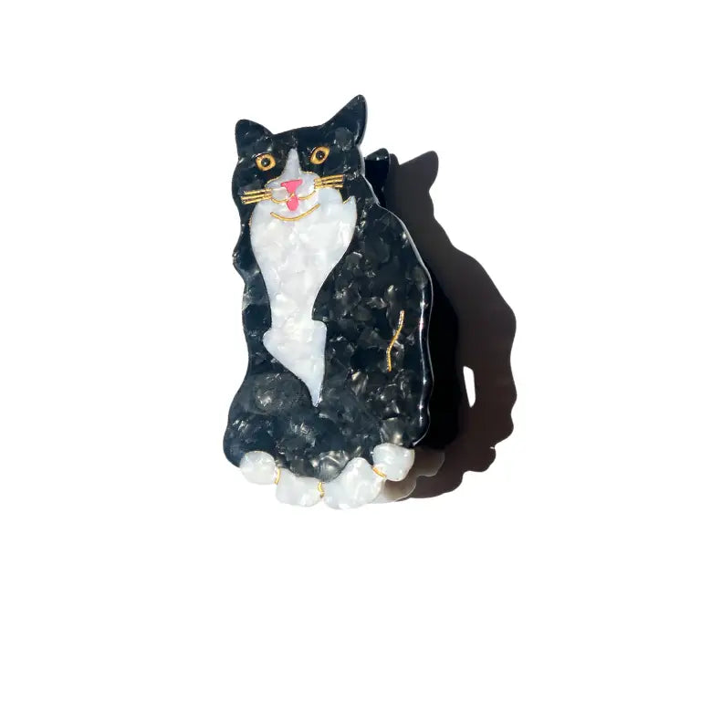 Tuxedo Cat Claw Hair Clip