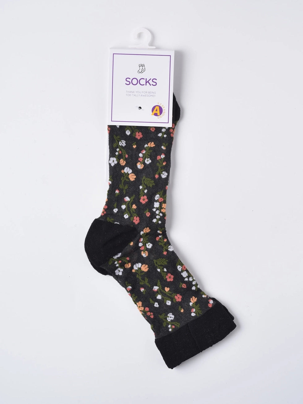 Rufia - Vintage Floral Crew Socks black