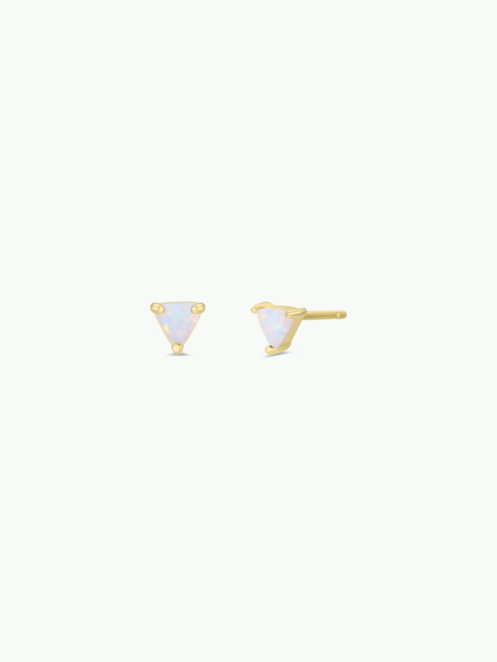 Mini Energy Gem - White Opal - Gold Earrings