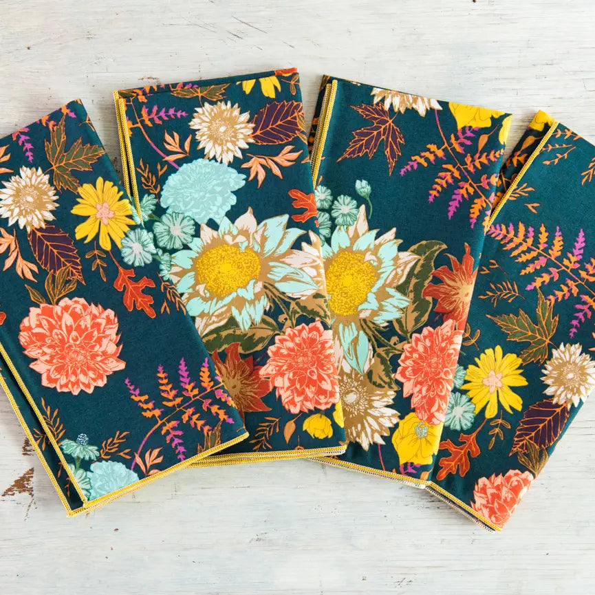 Winter Floral Napkins - Set of 4 Dinner