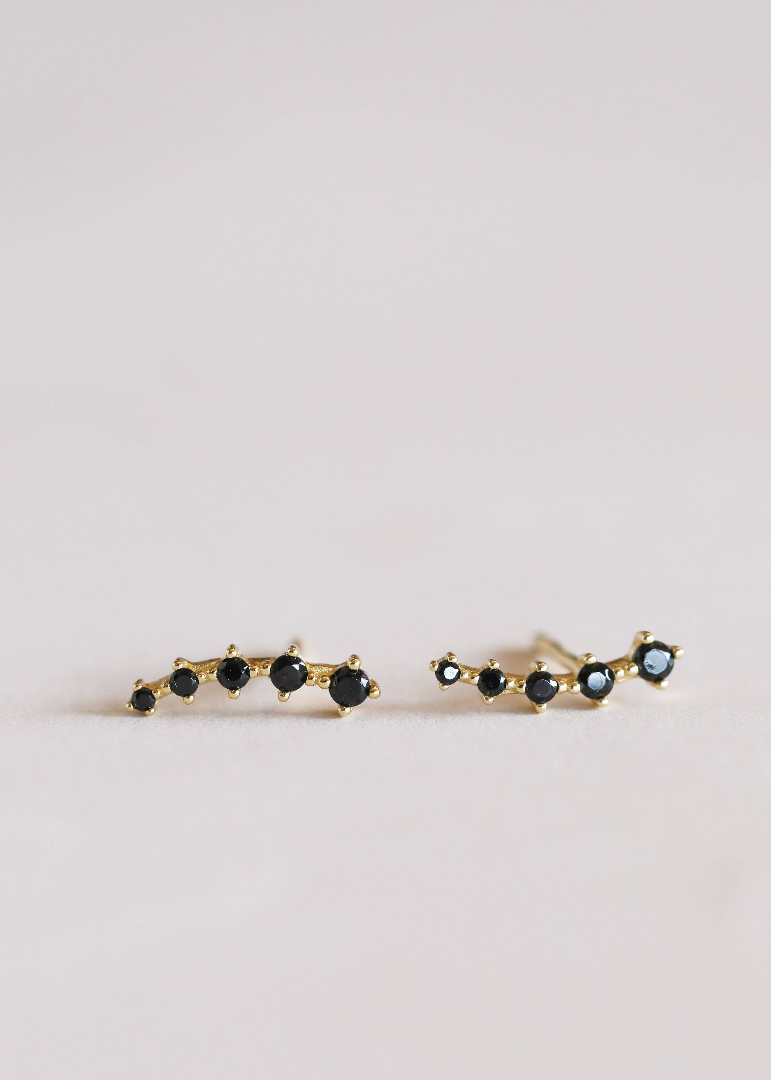 Crawler - Black CZ - Gold Earrings Default Title