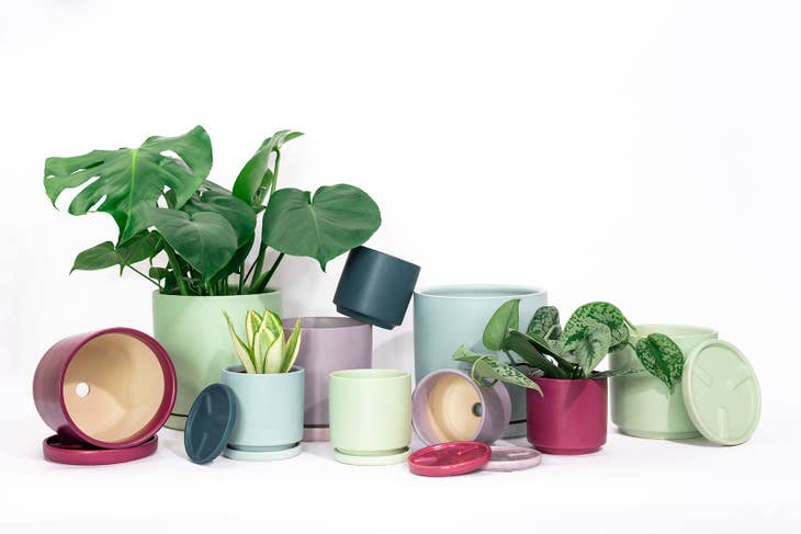 Periwinkle Fresco Cylinder Pot