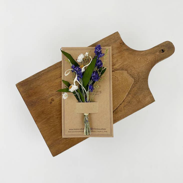 Eucalyptus & Purple Larkspur Mini Dried Bouquet