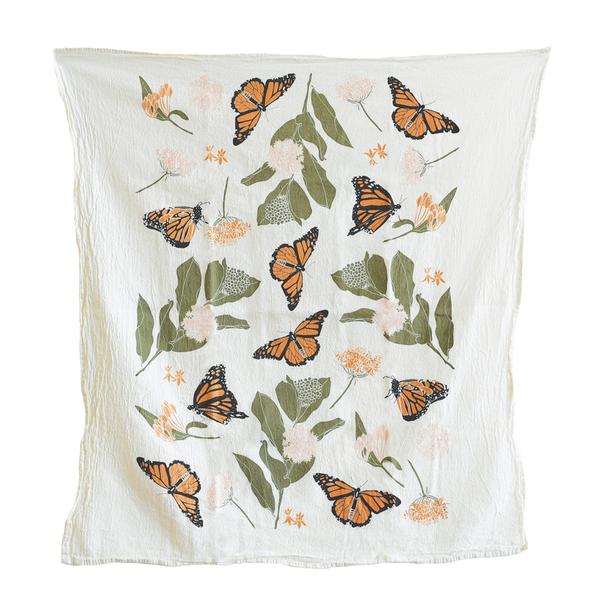 Monarchs & Milkweeds Tea Towel