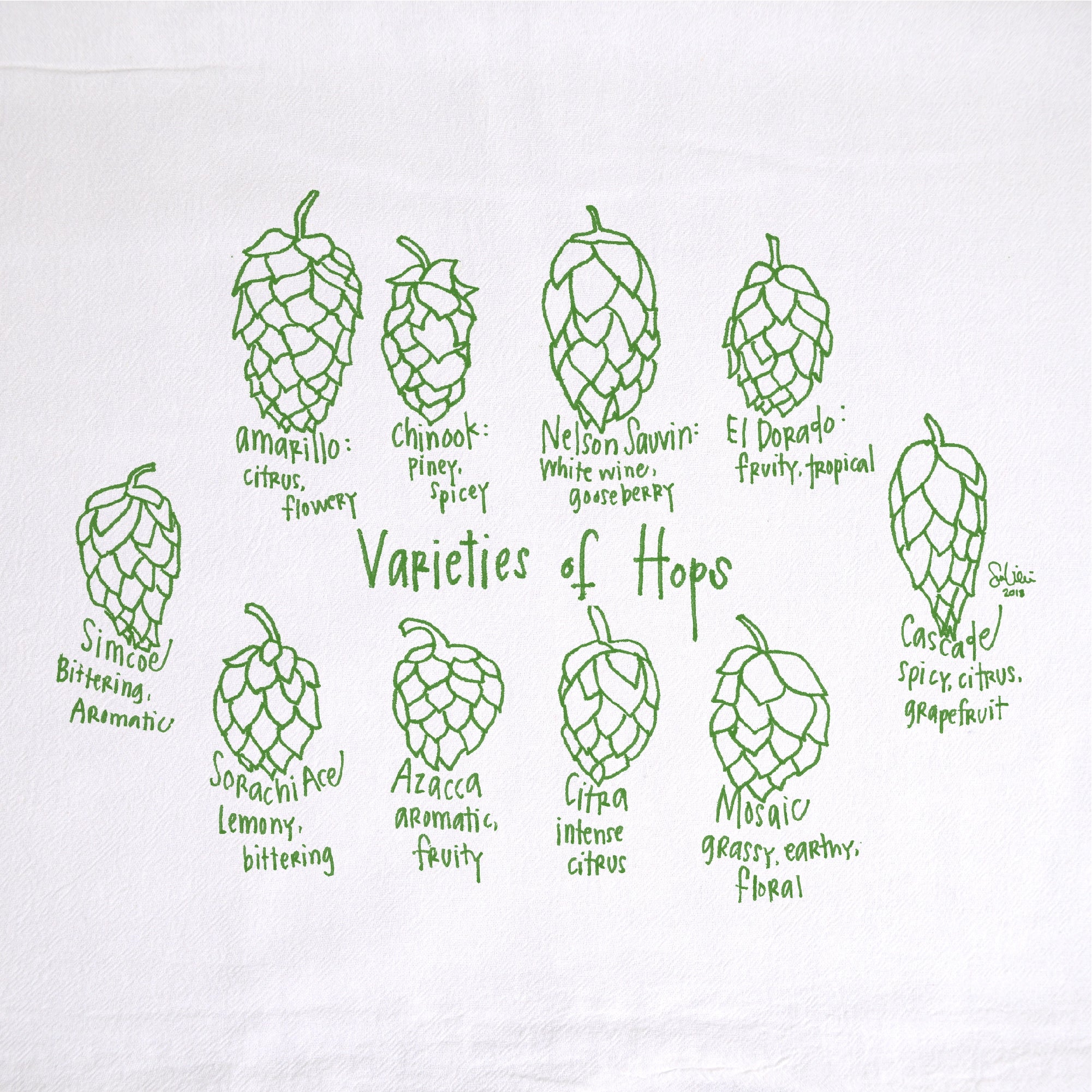 Hops Tea Towel