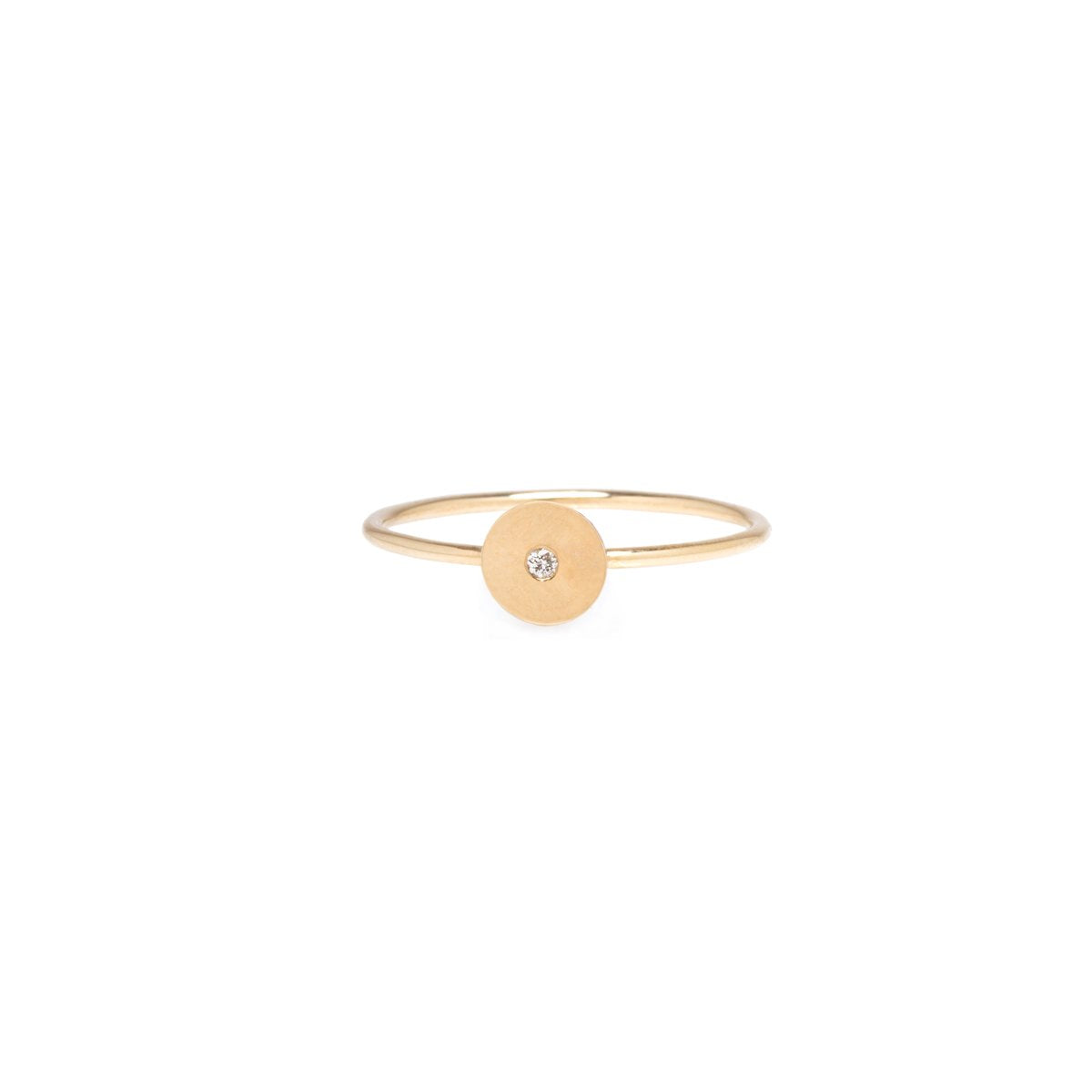 Single Diamond Disk Ring