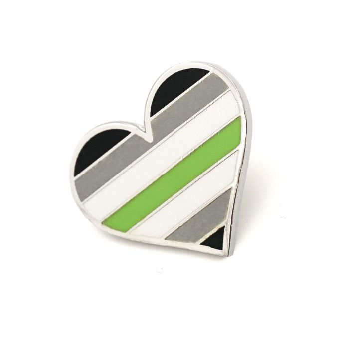 Agender Flag Heart Pin