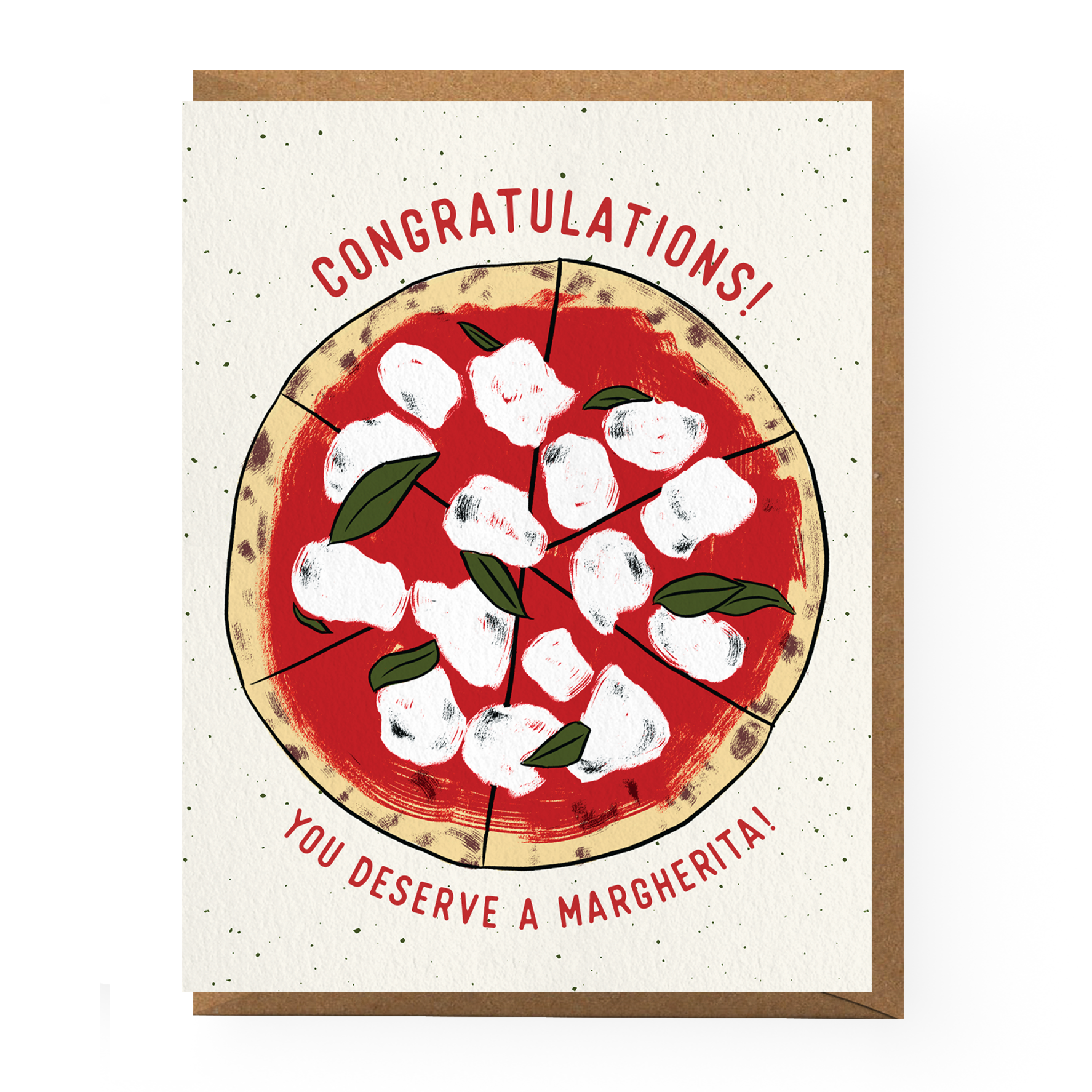 Margherita Pizza Congratulations Card