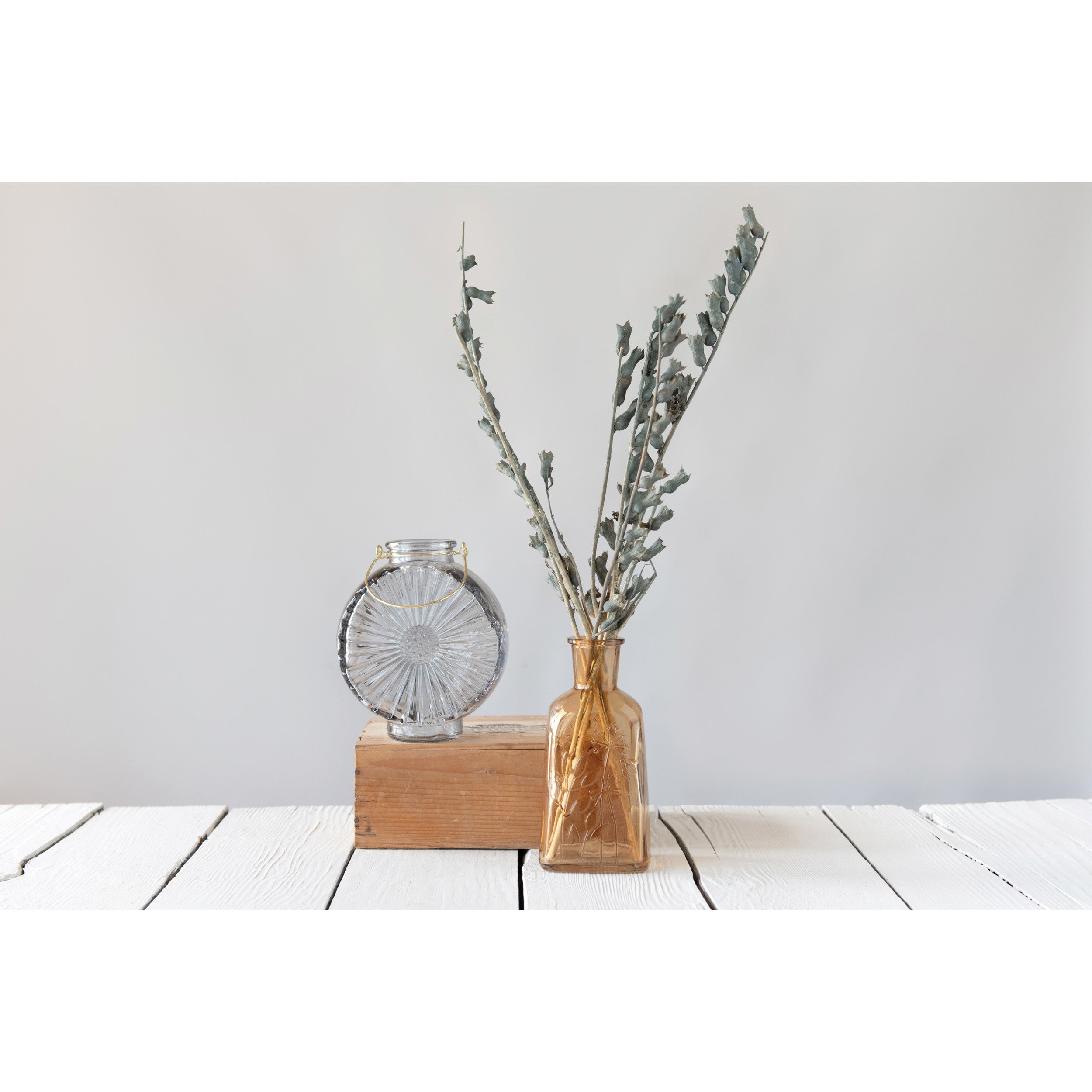 Botanical Glass Bottle Vase