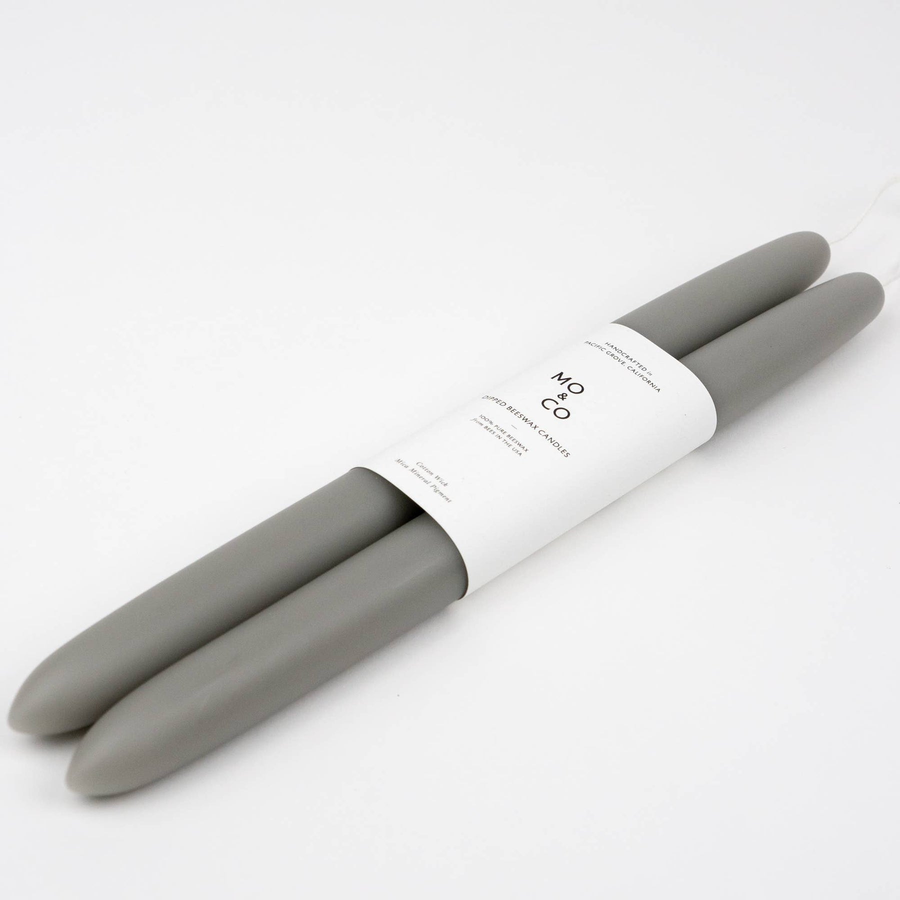 Gray Beeswax Dipped Candles