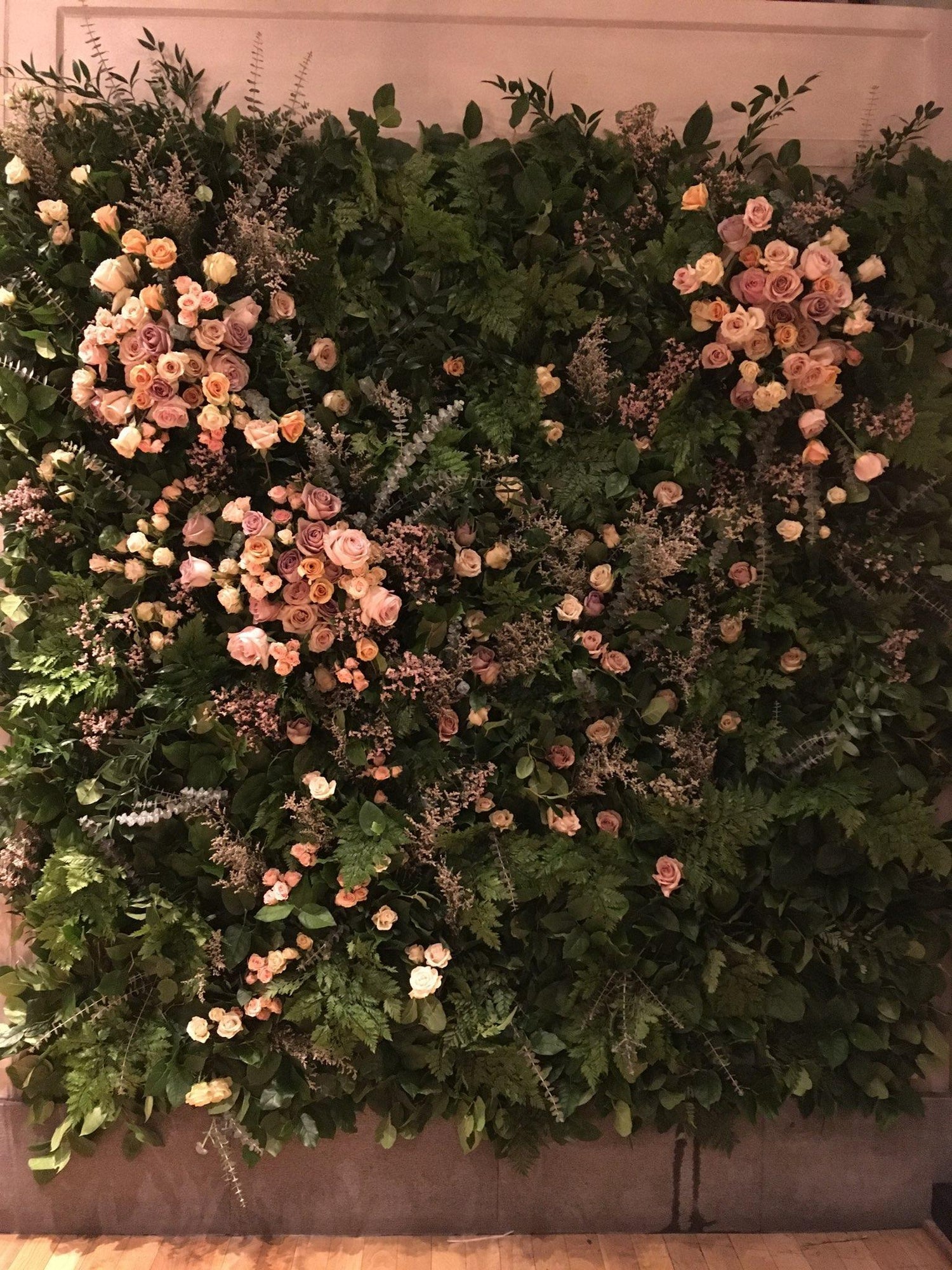 Flower wall at BHLDN for Brides Magazine