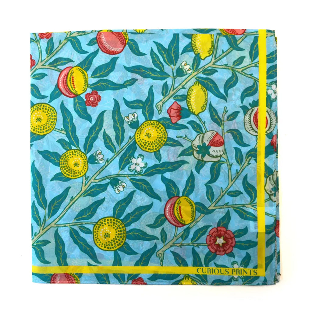 100% Silk Scarf William Morris Summer Fruit Bandana Tapestry