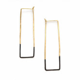 Patina Dipped Rectangle Hoops