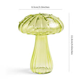 Mini Glass Mushroom Bud Vase Green