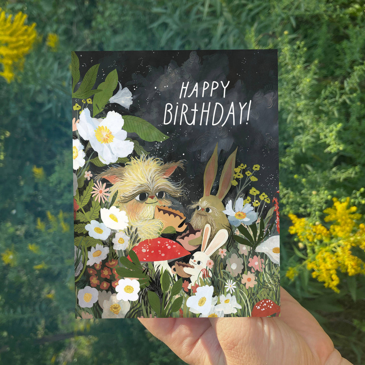 Happy Birthday Garden Of Creatures Greeting Card: Sleeved Single A2 Card