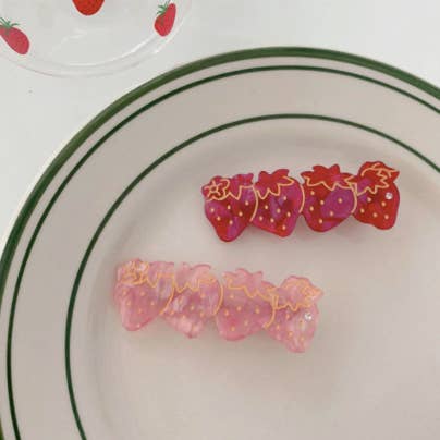 Strawberry Hair Clips - Set of 2