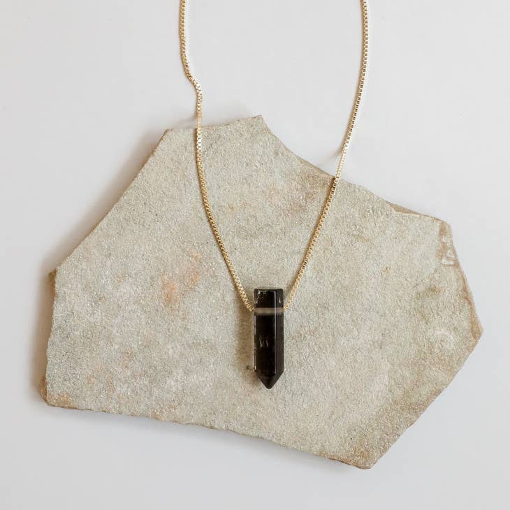 Smoky Quartz Point Box Chain