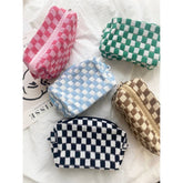 Checkered Make-Up Bag