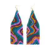 Beaded Psychedelic Fringe Earrings