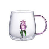 Animal Shape Glass Cup Rose