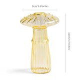 Mini Glass Mushroom Bud Vase Yellow