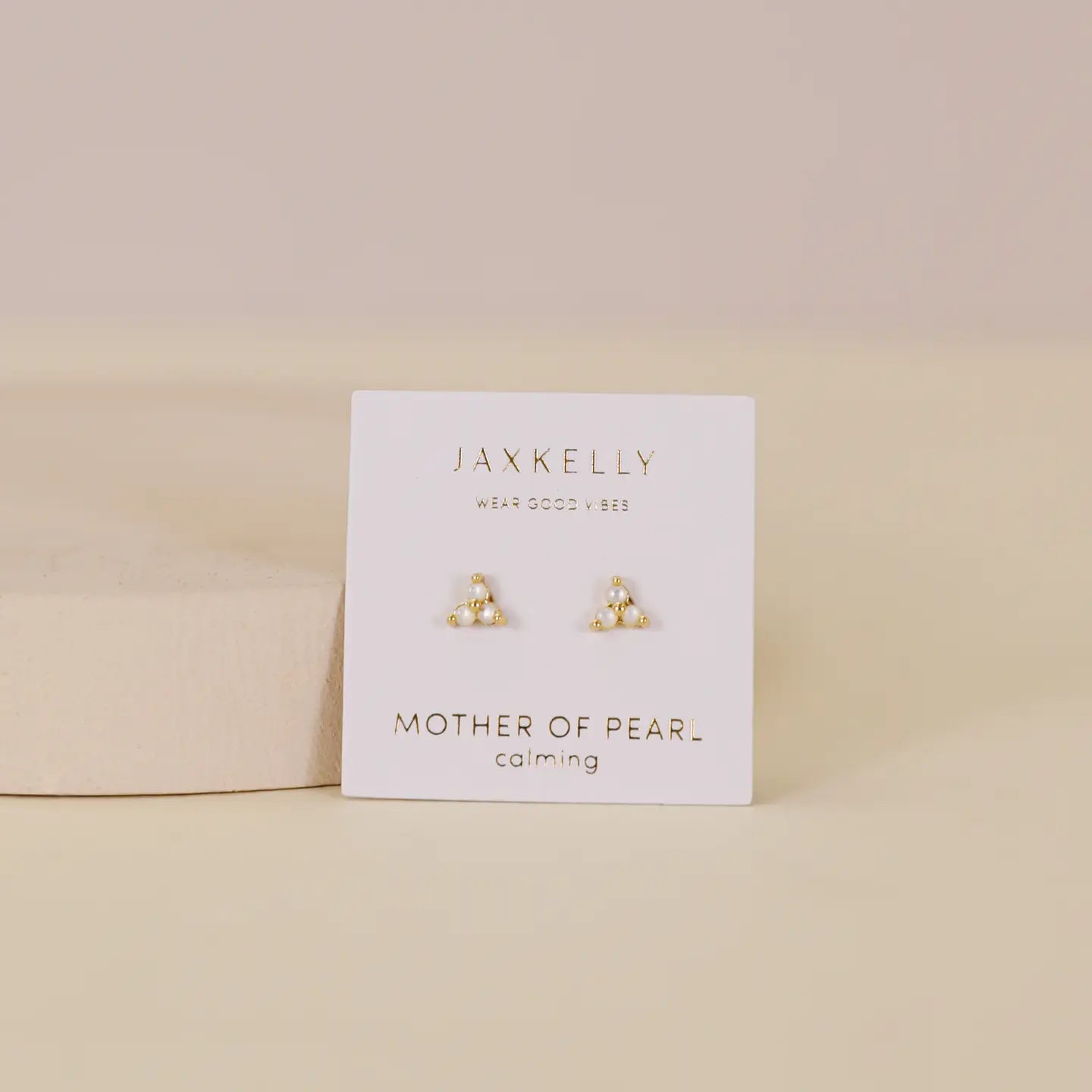 Trio Cluster Gold Earrings - Pearl