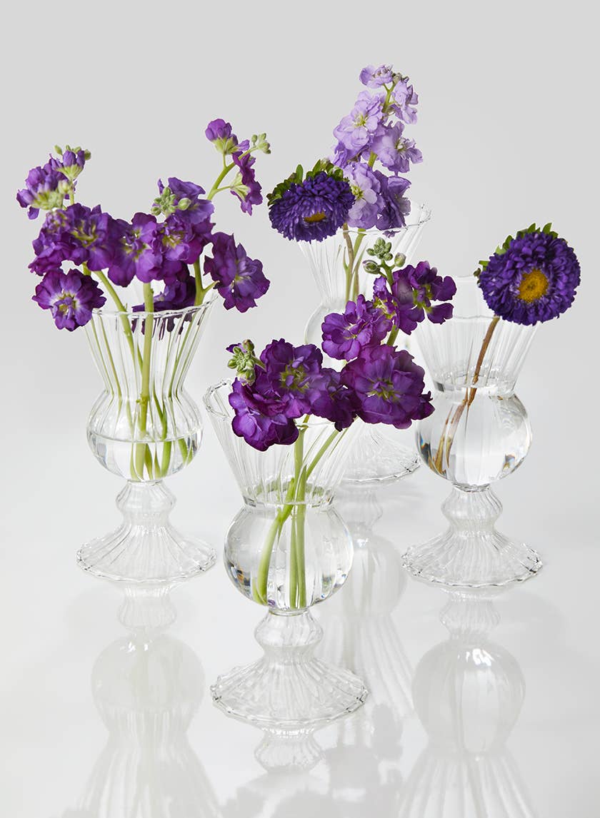 6in Tall Optical Glass Mini Urn Vase