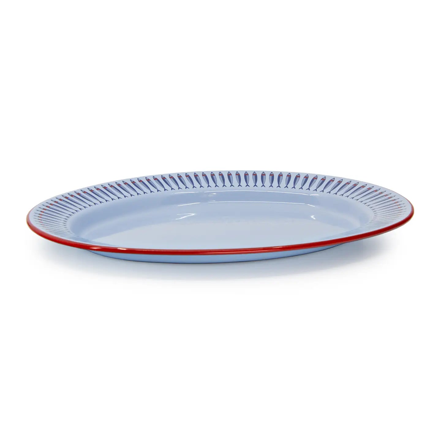 Mur By Ayca X Cch Anchovies Small 14 in Oval Tray Red Rim