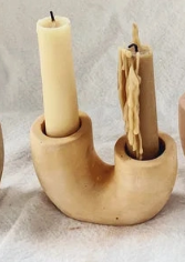 Rising Candle Holder Golden Rod