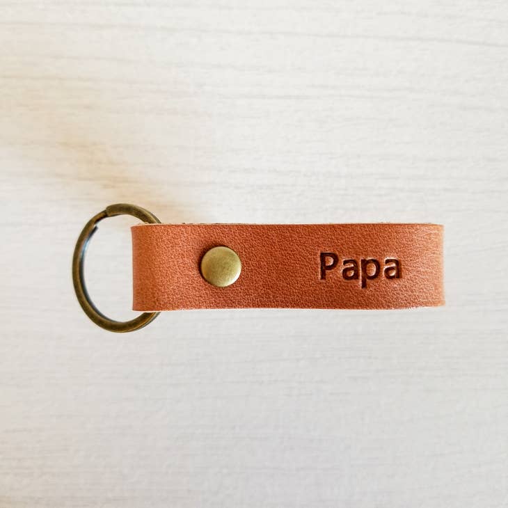 Papa Leather Keychain