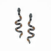 Snake Charmer Beaded Earrings - Smoke