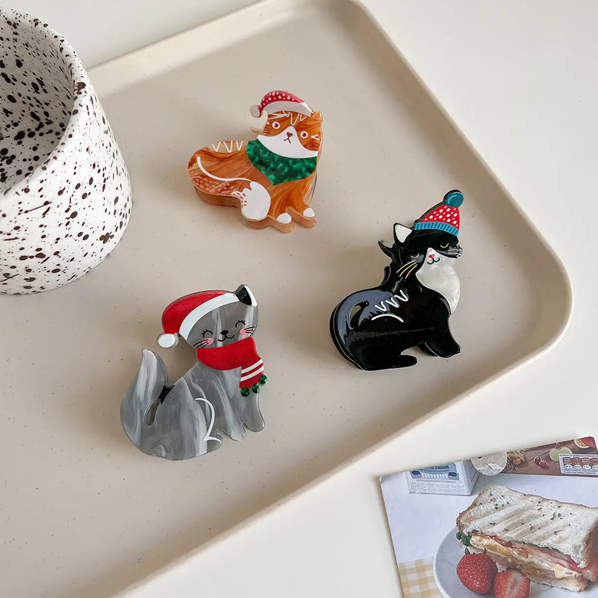 Cat Christmas Hair Clip