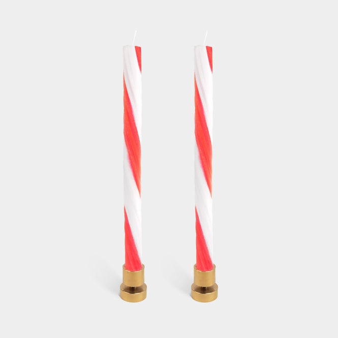 Rope Candle Sticks - Candy Cane (2 Pack)