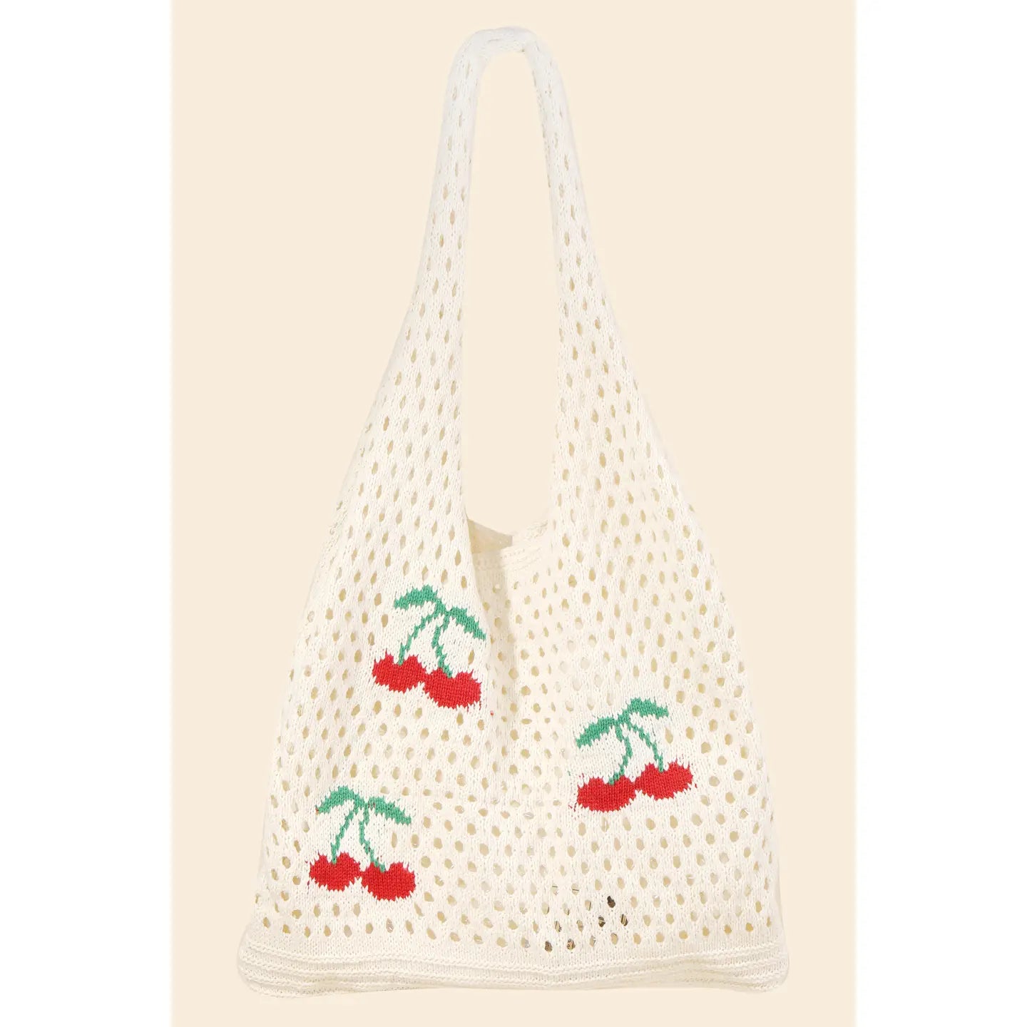Cherry Print Net Shoulder Bag