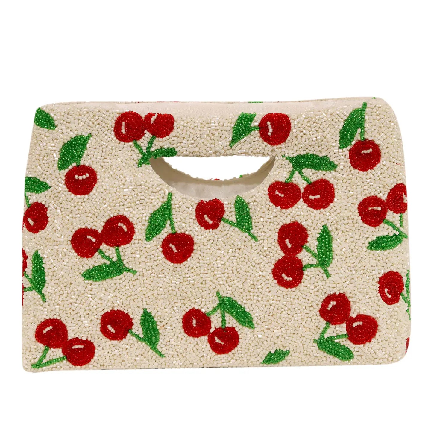 Cherries Cut Out Clutch Ivory