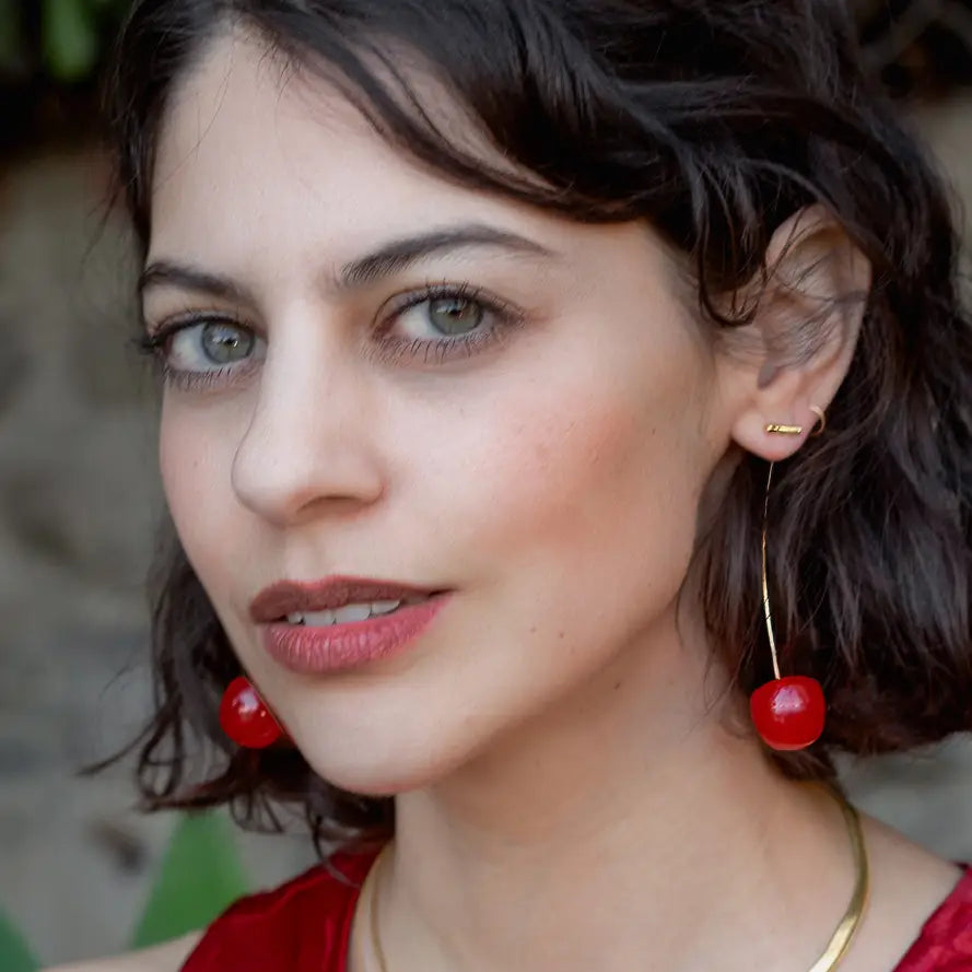 Cherry Threader Earrings