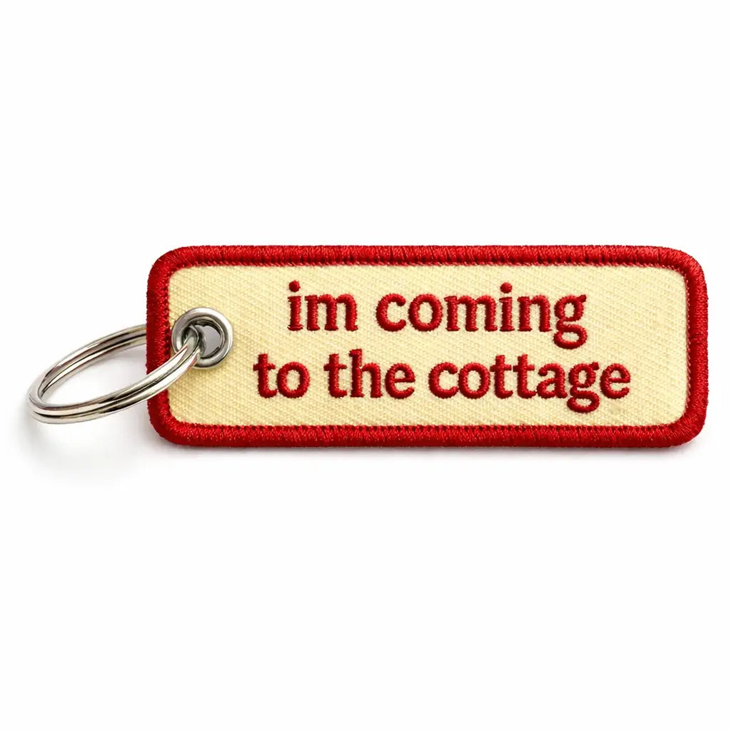 Heated Rivalry - I'm Coming To the Cottage - Embroidered Keychain