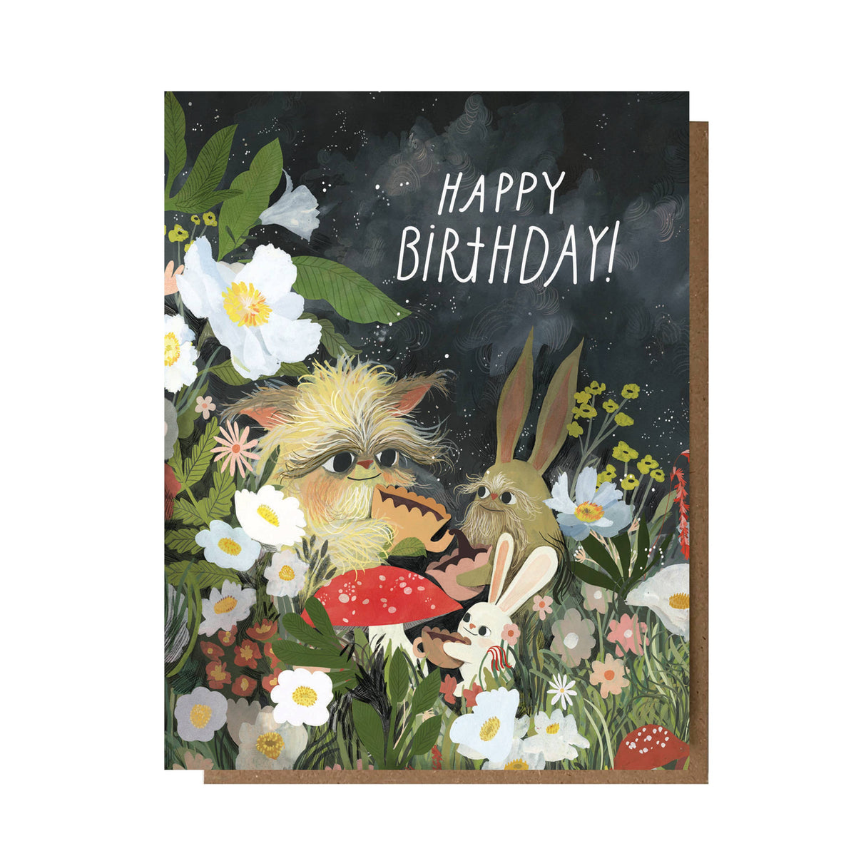 Happy Birthday Garden Of Creatures Greeting Card: Sleeved Single A2 Card